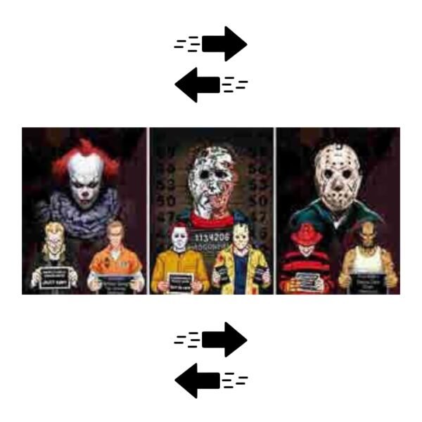 PÓSTER 3D - PERSONAJES DE TERROR 30x40CM