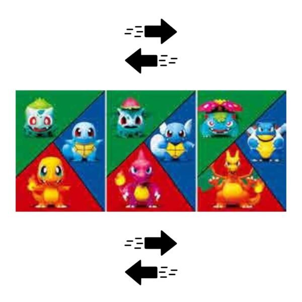 PÓSTER 3D POKEMÓN PERSONAJES EVOLUCIÓN 30x40CM