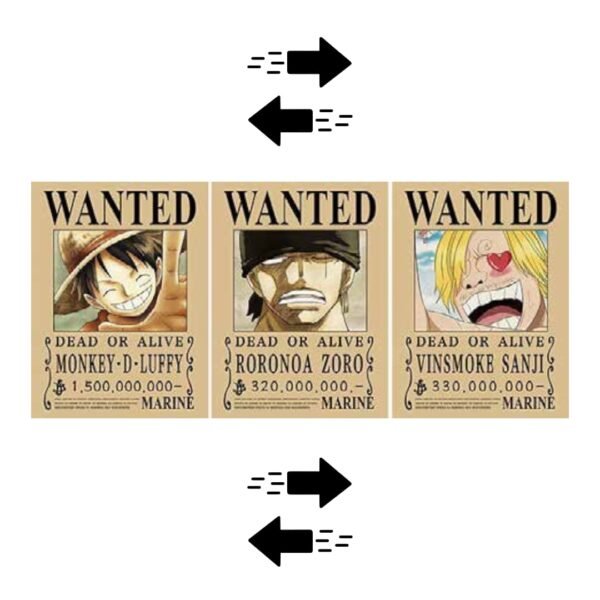 PÓSTER 3D - ONE PIECE WANTED 30x40CM