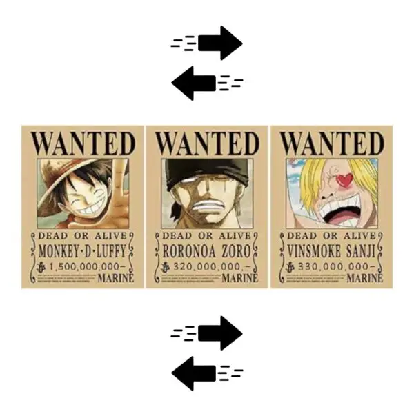 PÓSTER 3D - ONE PIECE WANTED 30x40CM